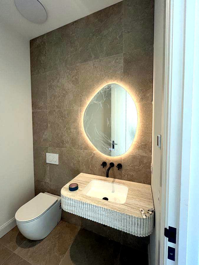 Luxury bathroom lighting renovation